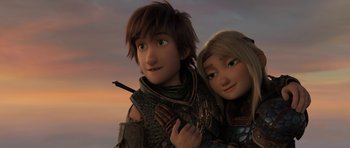 Movie still from “How to Train Your Dragon: The Hidden World” (2019), directed by Dean DeBlois – A couple of people standing next to each other; Close Up shot, Low angle