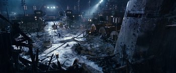 Movie still from “War for the Planet of the Apes” (2017), directed by Matt Reeves – An image of a scene in a movie setting; Extreme Wide shot, High angle