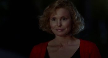 Movie still from “L.A. Story” (1991), directed by Mick Jackson – A person wearing a red jacket; Close Up shot, Low angle