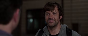 Movie still from “We're the Millers” (2013), directed by Rawson Marshall Thurber – A person wearing a hoodie; Close Up shot, Over the shoulder angle