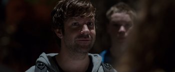 Movie still from “We're the Millers” (2013), directed by Rawson Marshall Thurber – A man with a goatee looks at the camera; Close Up shot, Over the shoulder angle