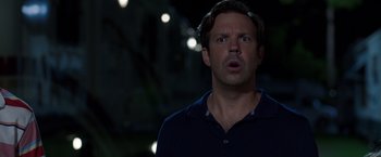 Movie still from “We're the Millers” (2013), directed by Rawson Marshall Thurber – A person with his mouth wide open; Close Up shot, Low angle