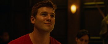 Movie still from “Whiplash” (2014), directed by Damien Chazelle – A person looking up at the ceiling; Close Up shot, Low angle