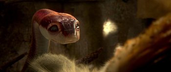 Movie still from “Legend of the Guardians: The Owls of Ga'Hoole” (2010), directed by Zack Snyder – The head of an animal; Extreme Close Up shot, High angle