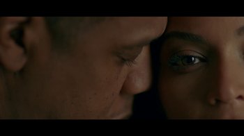 Movie still from “Lemonade” (2016), directed by Mark Romanek – A man and a woman's face; Extreme Close Up shot, Overhead angle