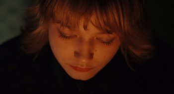 A person with closed eyes