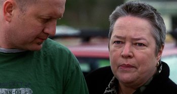 Movie still from “Love Liza” (2002), directed by Todd Louiso – A man and a woman looking at one another; Close Up shot, Over the shoulder angle