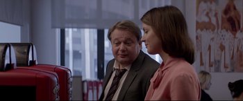 Movie still from “Loveless” (2017), directed by Andrey Zvyagintsev – A man and a woman standing next to each other in a room; Medium shot, Over the shoulder angle