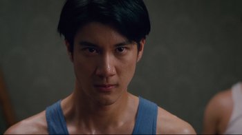 Movie still from “Lust, Caution” (2007), directed by Ang Lee – A person wearing a tank top; Close Up shot, Low angle