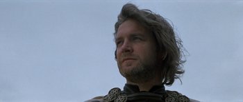 Movie still from “Macbeth” (1971), directed by Roman Polanski – A person with a beard; Close Up shot, Low angle