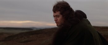 Movie still from “Macbeth” (1971), directed by Roman Polanski – A person wearing a fur coat; Close Up shot, Low angle