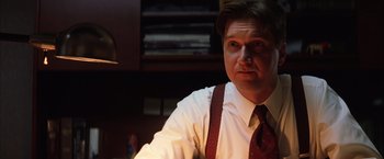 Movie still from “Magnolia” (1999), directed by Paul Thomas Anderson – A person wearing a shirt and a tie; Close Up shot, Low angle