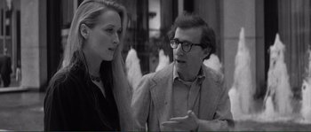 Movie still from “Manhattan” (1979), directed by Woody Allen – A man and a woman talking to each other; Close Up shot, Over the shoulder angle