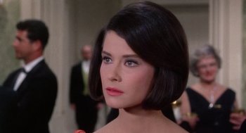 Movie still from “Marnie” (1964), directed by Alfred Hitchcock – A person with short hair; Close Up shot, Over the shoulder angle