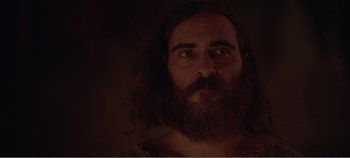 Movie still from “Mary Magdalene” (2018), directed by Garth Davis – A man with long hair and a long beard; Close Up shot, Low angle