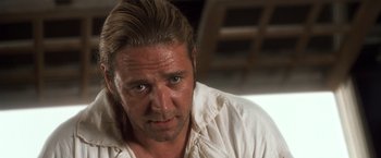 Movie still from “Master and Commander: The Far Side of the World” (2003), directed by Peter Weir – A person with long hair; Close Up shot, Over the shoulder angle