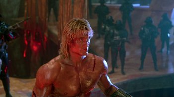 Movie still from “Masters of the Universe” (1987), directed by Gary Goddard – Medium shot, Low angle