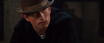 Movie still from “Maverick” (1994), directed by Richard Donner – A person wearing a hat; Close Up shot, Low angle