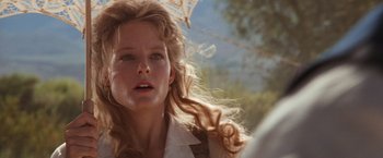 Movie still from “Maverick” (1994), directed by Richard Donner – A person with long blonde hair; Close Up shot, Low angle