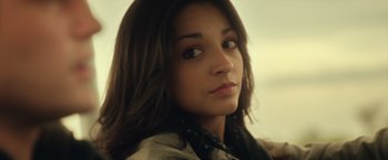 Movie still from “Max Steel” (2016), directed by Stewart Hendler – A person with long hair; Close Up shot, Low angle