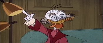 Movie still from “Mickey and the Beanstalk” (1947), directed by Hamilton Luske – A cartoon character with a goofy face; Extreme Close Up shot, Low angle