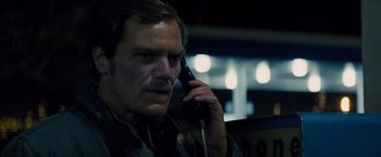 Movie still from “Midnight Special” (2016), directed by Jeff Nichols – A person talking on a phone; Close Up shot, Low angle