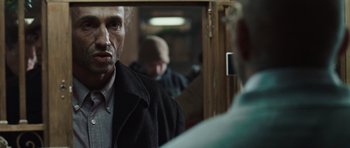 Movie still from “Miracle at St. Anna” (2008), directed by Spike Lee – A man looking at himself in the mirror; Close Up shot, Over the shoulder angle