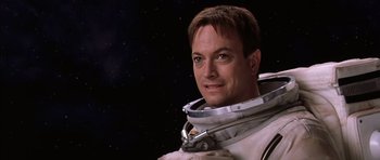 Movie still from “Mission to Mars” (2000), directed by Brian De Palma – A person wearing a space suit; Close Up shot, Low angle