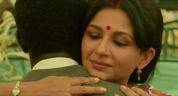 Movie still from “Mississippi Masala” (1991), directed by Mira Nair – A person with a nose ring; Close Up shot, High angle