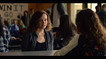Movie still from “13 Reasons Why” (2017), created by Brian Yorkey – Medium shot, Over the shoulder angle