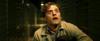 Movie still from “Moon Knight” (2022), directed by Mohamed Diab – A person with his mouth wide open; Close Up shot, Overhead angle