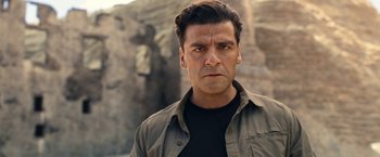 Movie still from “Moon Knight” (2022), directed by Mohamed Diab – A person wearing a jacket; Close Up shot, Low angle