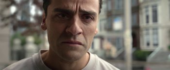 Movie still from “Moon Knight” (2022), directed by Mohamed Diab – A man's face in front of a window; Close Up shot, Over the shoulder angle