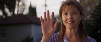 Movie still from “Mother and Child” (2009), directed by Rodrigo García – A person holding their hand up; Close Up shot, Low angle