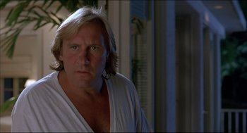 Movie still from “My Father the Hero” (1994), directed by Steve Miner – A person with long white hair; Close Up shot, Low angle