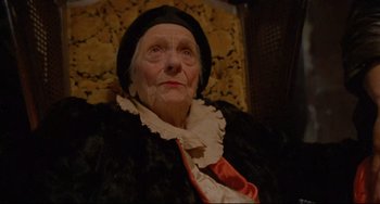 Movie still from “My Own Private Idaho” (1991), directed by Gus Van Sant – An old woman wearing a hat and a fur coat; Close Up shot, High angle