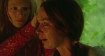 Movie still from “My Summer of Love” (2004), directed by Pawel Pawlikowski – A person crying; Close Up shot, Over the shoulder angle