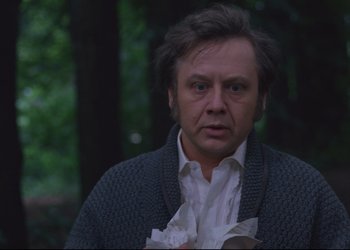 Movie still from “A Few Days from the Life of I.I. Oblomov” (1980), directed by Nikita Mikhalkov – A person wearing a sweater; Close Up shot, Low angle