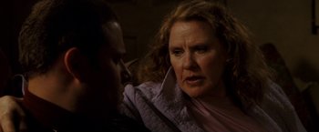 Movie still from “Observe and Report” (2009), directed by Jody Hill – A person talking to another person; Close Up shot, Over the shoulder angle