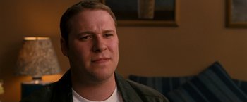 Movie still from “Observe and Report” (2009), directed by Jody Hill – A person wearing a shirt and jacket; Close Up shot, Low angle