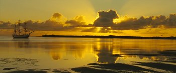 Movie still from “Oceans” (2009), directed by Jacques Cluzaud – A body of water that has a body of water in it; Extreme Wide shot, Low angle