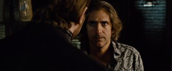 Movie still from “Oldboy” (2013), directed by Spike Lee – A man looking at himself in the mirror; Close Up shot, Over the shoulder angle