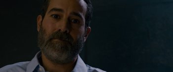 Movie still from “Omar” (2013), directed by Hany Abu-Assad – A person with a beard; Close Up shot, Over the shoulder angle