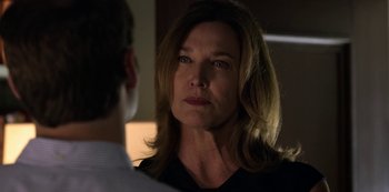 Movie still from “13 Reasons Why” (2017), created by Brian Yorkey – A person looking at the camera; Close Up shot, Over the shoulder angle