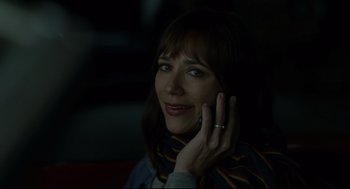 Movie still from “On the Rocks” (2020), directed by Sofia Coppola – A person talking on a cell phone; Close Up shot, Over the shoulder angle