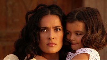 Movie still from “Once Upon a Time in Mexico” (2003), directed by Robert Rodriguez – A person and a child; Close Up shot, High angle