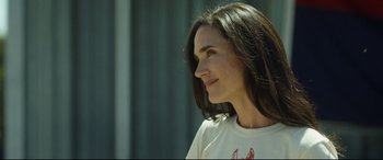 Movie still from “Only the Brave” (2017), directed by Joseph Kosinski – A person with long hair; Close Up shot, Over the shoulder angle