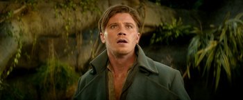 Movie still from “Pan” (2015), directed by Joe Wright – A person wearing a jacket; Close Up shot, Low angle