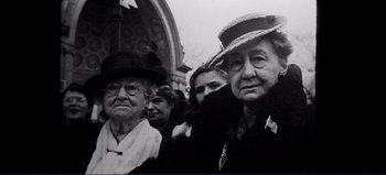 Movie still from “Patton” (1970), directed by Franklin J. Schaffner – A group of women standing next to each other; Close Up shot, Low angle