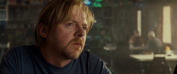 Movie still from “Paul” (2011), directed by Greg Mottola – A person with long hair; Close Up shot, Over the shoulder angle